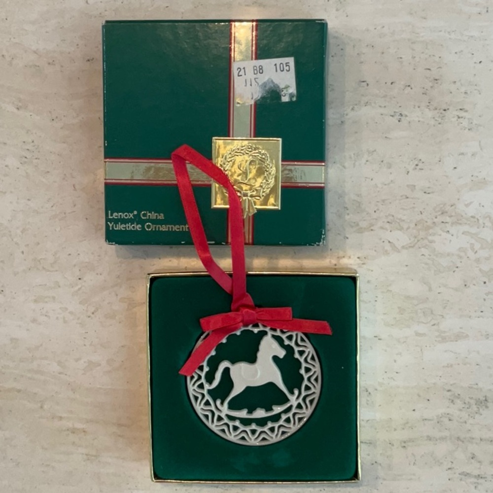 Lenox Rocking Horse 24K Gold Yuletide Christmas Ornament 24 Karat 1985 Vintage